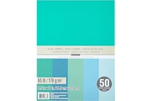 50 Sheets 8.5” x 11” Blue Ombre Cardstock Paper by Recollections - Acid and Lignin Free Paper for Scrapbooks, Arts & Crafts - 1 Pack