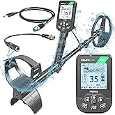 Nokta Simplex Lite Metal Detector with 9.5” Waterproof DD Search Coil, Vibration for Detecting Underwater, Beach and All Metal Search Modes