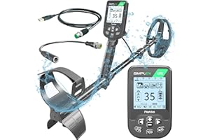 NOKTA DETECTION TECHNOLOGIES Nokta Simplex Lite Metal Detector with 9.5” Waterproof DD Search Coil, Vibration for Detecting Underwater, Beach and All Metal Search Modes