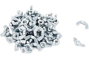 binifiMux Wing Nuts, 6-32 Wing Nuts, Fasteners Parts Butterfly Nut, Hurrican Shutter Panel Hand Twist Tighten Ear Wingnuts, Pack of 60