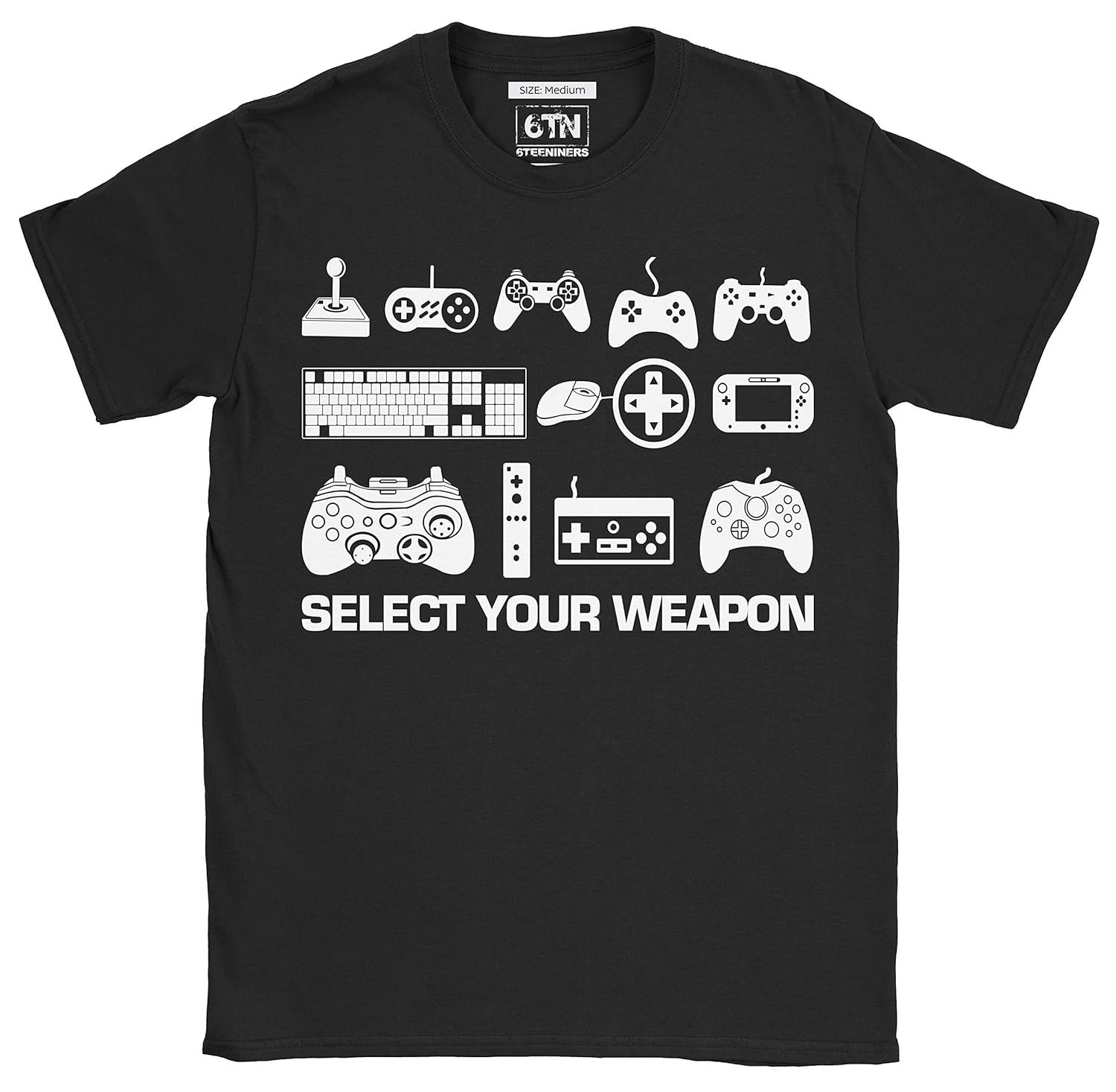 6tn Mens Select Your Weapon Funny Gaming T Shirt Kinihax