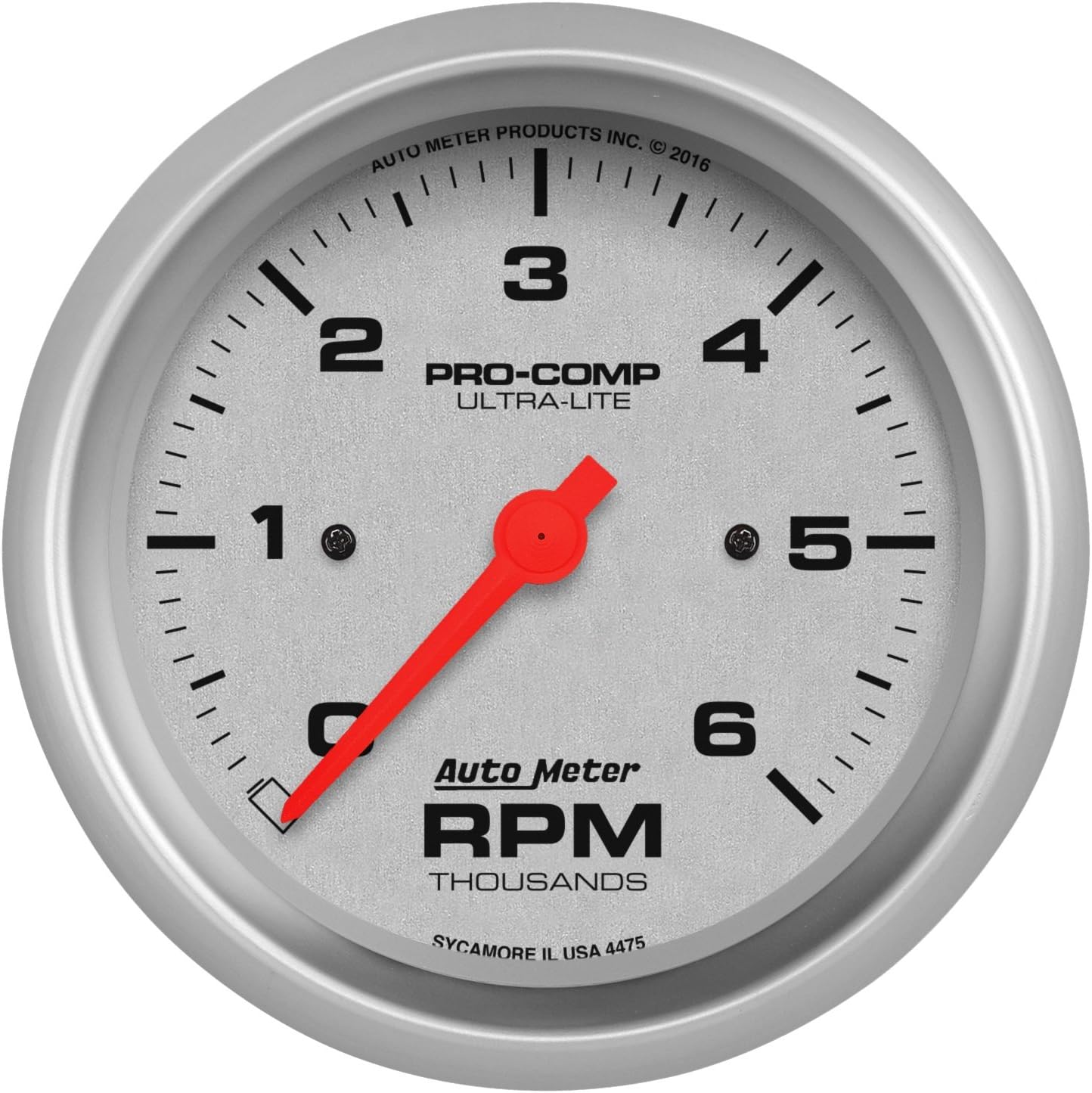 AutoMeter 4475 Gauge, Tachometer, 3 3/8", 6K RPM, in-Dash, Ultra-Lite