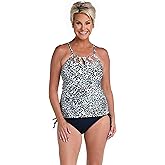 24th & Ocean Sunset Stripe Underwire High Neck Tankini Top