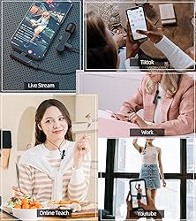 NPTCL 2 Pack Lavalier Microphone USB C Wireless Lav