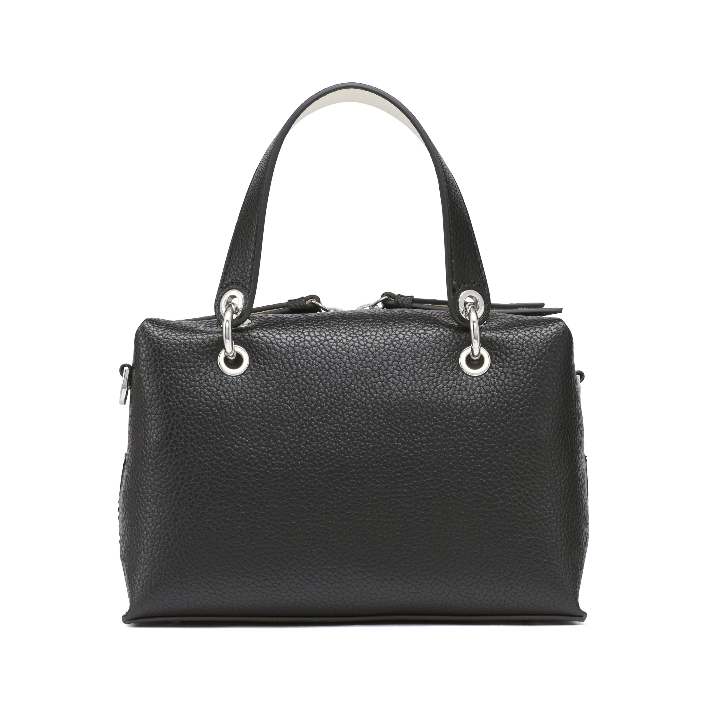 Calvin Klein Damen Cali Mini Satchel Crossbody, Schwarz/Weiß