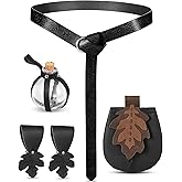 Twistover 6 Pcs Women Renaissance Accessories Leaf Belt Bag Medieval Viking Belt Potion Bottles Leather Skirt Hikes