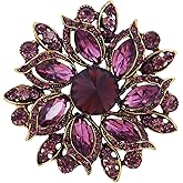 LAXPICOL Vintage Women's Austrian Crystal Elegant Flower Brooch Wedding Broach Pin