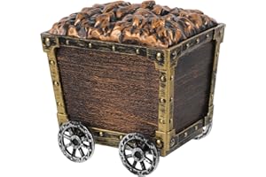 HAWILLOSCH Plastic Mining Cart with Treasure Chest, Pull Along Treasure Box for Pretend Playroom Decor and