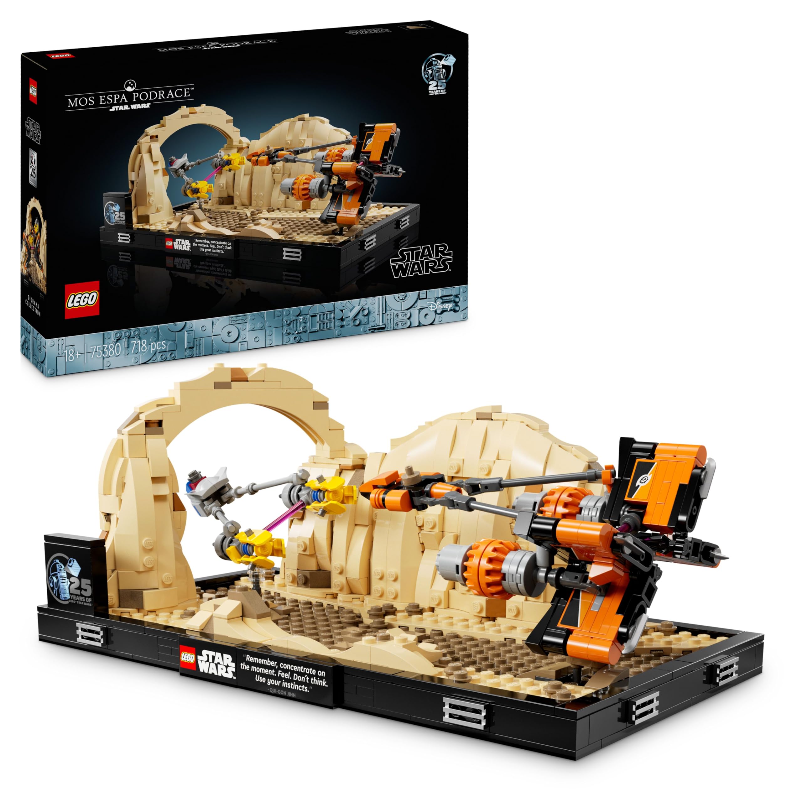 LEGO Star Wars Mos Espa Podrace Diorama Set for Adults, Buildable The Phantom Menace Model Kit, Features Anakin Skywalker’s Podracer, Memorabilia Gifts for Men, Women, Him or Her 75380