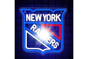 LALAON Ice Hockey Neon Sign Wall Decor Sports Neon Sign for Man Cave Hockey Player LED Light for Garage Decor Dormitory Bar Club Shop Wall Great Birthday Gift for New York Fans(ZKXD202)