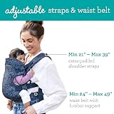 Infantino Flip 4-in-1 Baby Carrier Floral Navy Ergonomic Front Back view 3