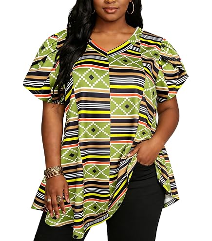HongyuAmy Women's African Print Crop Top Kente Off The Shoulder