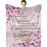 AOOCHUSS Retirement Gifts for Women 2025, Happy Retirement Blanket for Woman Nurses Teachers, Farewell Gifts for Coworkers Boss, Funny Retired Throw Blankets 60"×50"