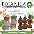 Botanica by Air Wick Plug in Scented Oil Starter Kit, 2 Warmers + 6 Refills, Caribbean Sweetgrass and Sandalwood, Air Freshener, Eco Friendly, Essential Oils