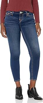 True Religion Women's Halle Mid Rise Super Skinny Jean