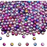 1100PCS 8mm Gradient Rainbow Pearls Beads for Centerpieces Vases, Makeup No Hole Beads to Hold Lipstick Eyeliner, Vase Filler Pearl for Table Wedding Party Decor