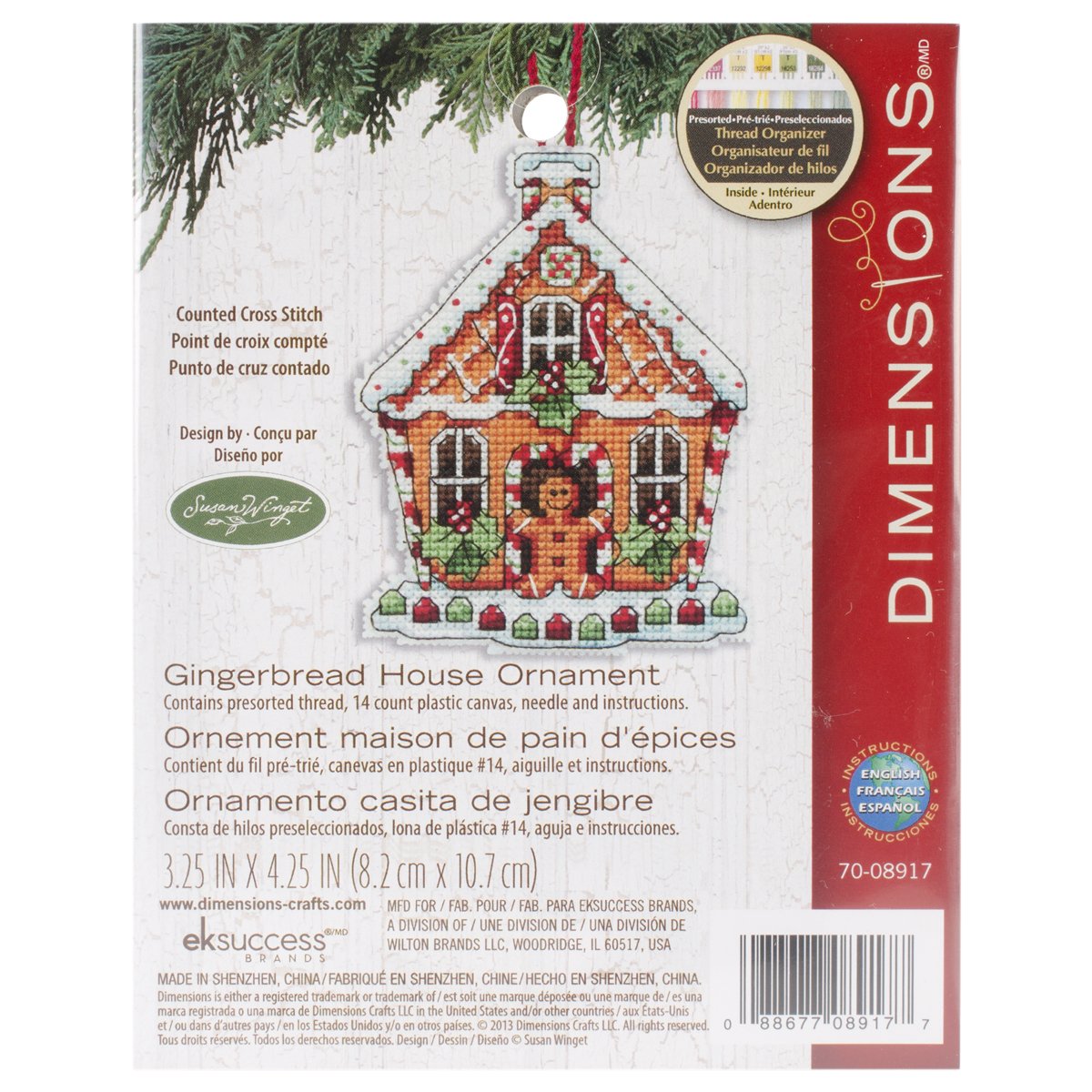 DIMENSIONS 70-08917 Counted X Stitch-Gingerbread House, White