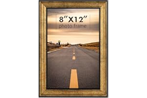 Golden State Art, 8x12 Inch Poster Frame Dark Gold Brown & Bronze, Horizontal And Vertical Wall Display, With Real Glass