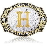 QQA Western Cowboy Belt Buckle ABCDJ to Z Initial Letter Belt Buckles for Men Women