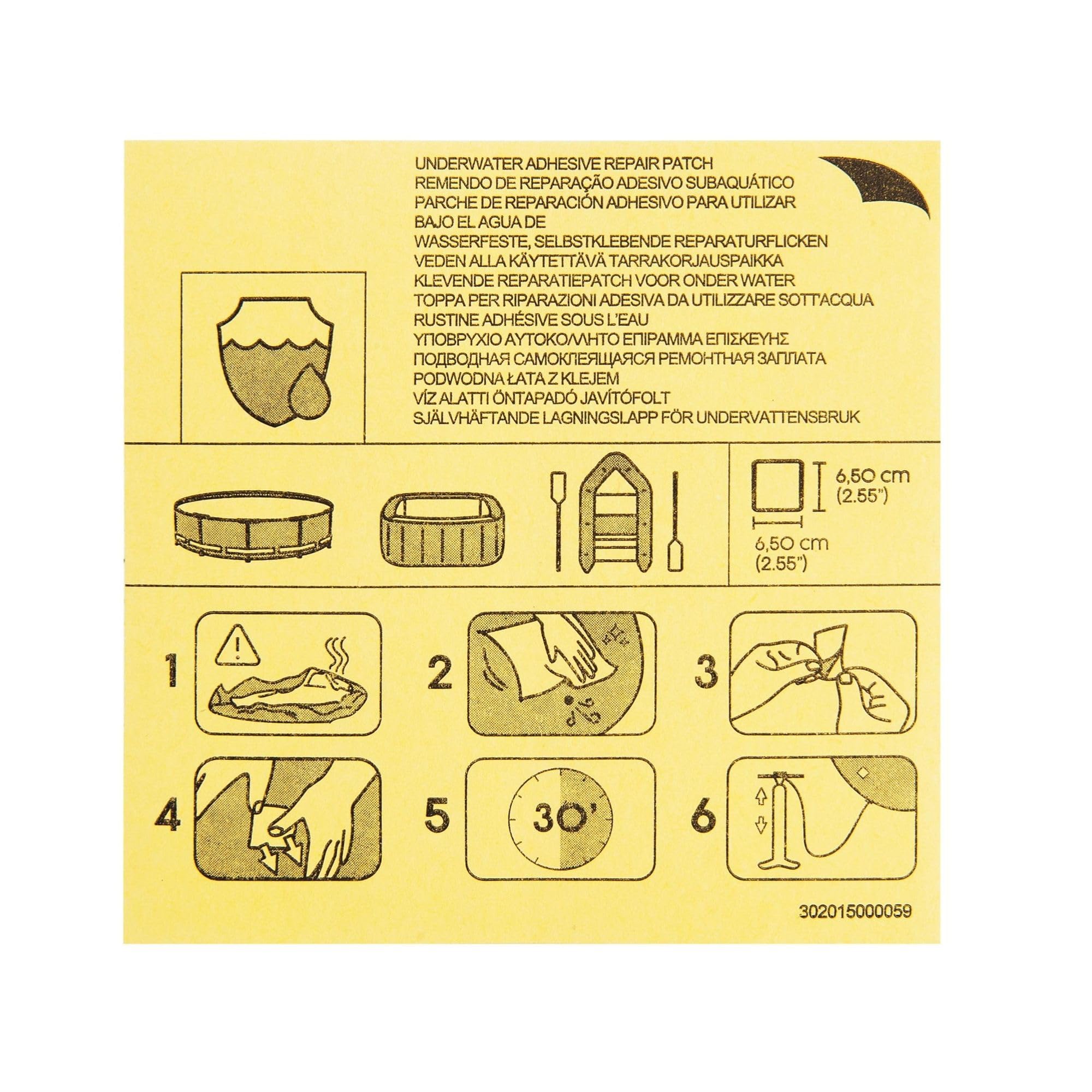Bestway Underwater Adhesive Repair Patch, Swimming Pool Patch Repair Kit, Pool Puncture Repair Patch, 10 Patches