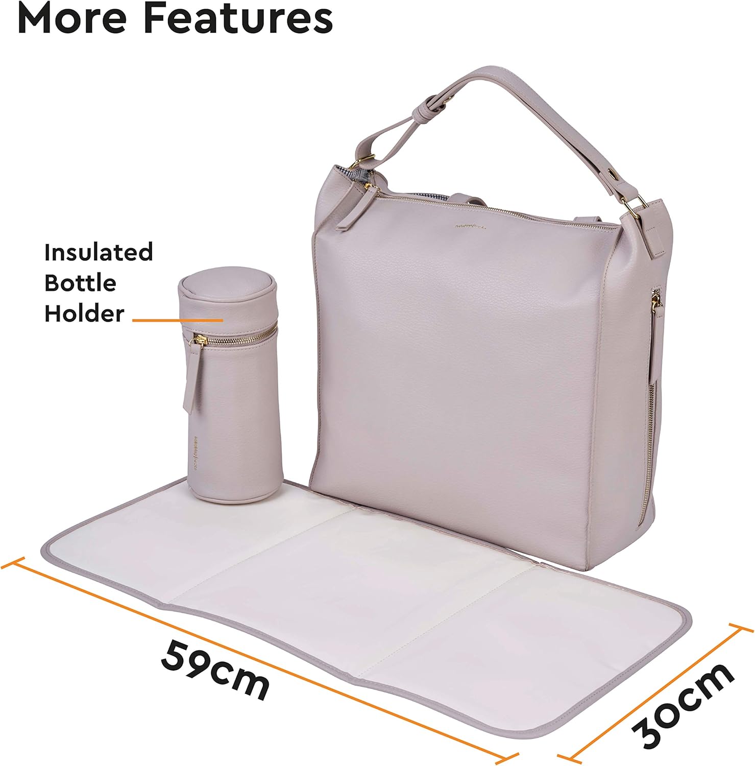 bababing lucia changing bag black