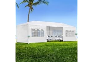 ANTSKU 10x30 Party Tent, Outdoor White Tents for Parties, Wedding, Birthday, Large Canopy Tent with 7 Removable Sidewalls, Outside Big Event Tent for Backyard, Garden