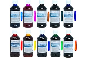 Handy Art Washable Liquid Watercolor, 8 Fl Oz (Pack of 10), 10 per Set