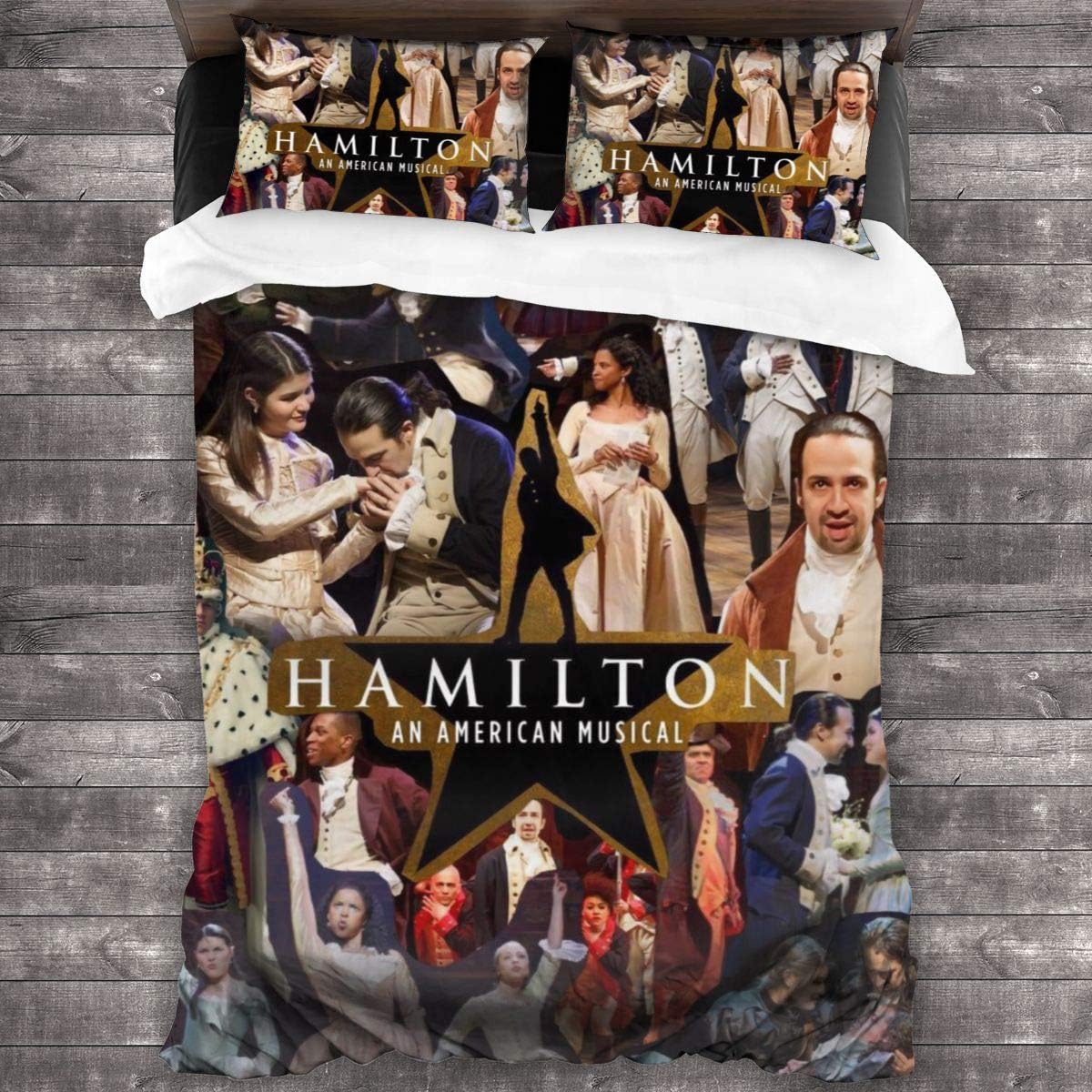 IIIUUbhswb Hamilton 3-Piece Bedding Set 86"X70" Soft Printed Microfiber Comforter Cover with Zipper Closure: Home & Kitchen