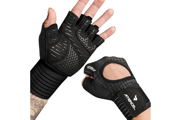 ATERCEL Gym Gloves for Men and Women, Workout Gloves with Wrist Support Weight Lifting Gloves High-Elastic and Breathable Exe