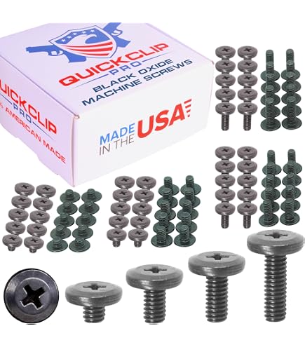 Black Chicago Screws, 12 Sets - For DIY Kydex Gun Holsters, 1/4 Inch – Wildwood Tactical