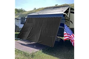 Dulepax RV Awning Shade Screen 8'X13'3'' Black Mesh RV Awning Screen Improves Shadow and Privacy,Universal Trailer Camper Awning Shade Screen 90% UV Block,RV Awning Sun Shade Screen with Complete Kits