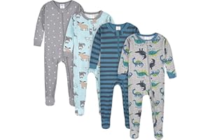 Gerber baby-boys Baby-boys 4-pack Footed Pajamas