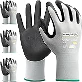 3-Paris Large Work Gloves for Men and Women, Nitrile Coated Safety Protective Gloves with Grip, Ideal for Gardening, Warehouse, Mechanic, Light Duty Construction Work