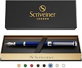 Scriveiner Blue Lacquer Fountain Pen with Chrome Finish Nib Medium Gift view 9