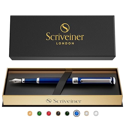 Scriveiner Midnight Blue Fountain Pen Stunning Luxury Pen with