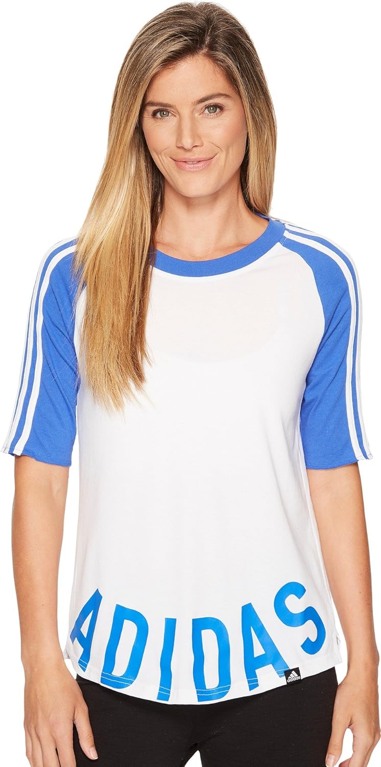 adidas Women's Athletics Baseball Logo Raglan Tee Clothing