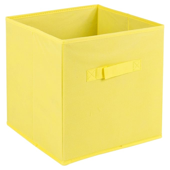URBN Living Collapsible Storage Cube Drawer Box with Carry Handles (Yellow Large) Amazon.co