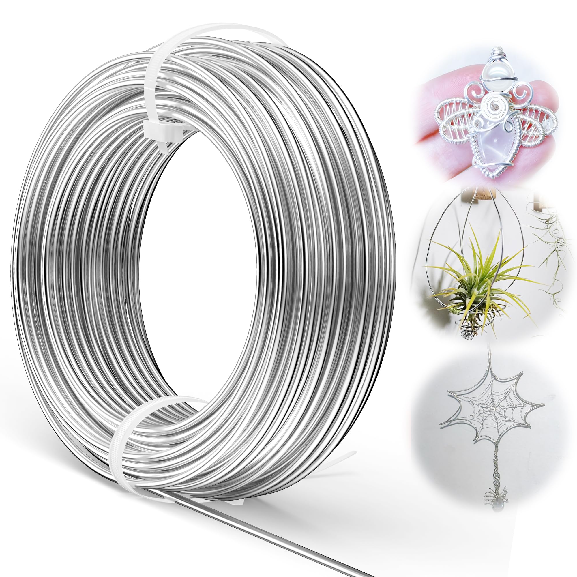 ZDLSDL Aluminium Wire, 3 mm x 30 m, Polished, 10 Gauge, 300 grams, Craft Wire for Handmade Craft Projects