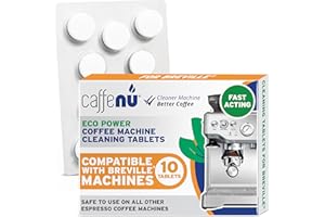 CAFFENU Breville Compatible Cleaning Tablets. 10x 1.4G Espresso Machine Cleaning Tablets. Breville Accessories, Cleans Portafilter & Internal Inaccessible Areas. Coffee Cleaner, All Breville & Sage Machines.