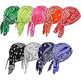 DOCILA 9 Pcs Do Rags Skull Cap Men Women Helmet Liner Head Bandana Motorcycle Durags Caps Cycling Beanie Sports Accessories
