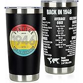 DECZHIYU 80th Birthday Gifts for Men Women - 1946 80th Birthday Decorations Gifts Ideas for Her Him - 80 Year Old Birthday Gift for Men Women Turning 80 Gift Ideas - 20oz Stainless Steel Tumbler