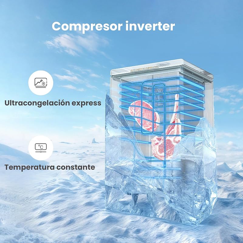 ' 143L Congelador Arcón Pequeño, Convertible en Refrigerador, Blanco