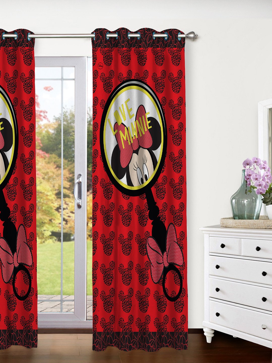 Buy Athom Trendz Minnie Mouse Kids Door Curtain Single Piece 48 X88 4ftx7ft Online At Low Prices In India Amazon In