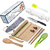 Sushi Making Kit, All In One Sushi Bazooka Maker with Bamboo Mats, Bamboo Chopsticks, Avocado Slicer, Paddle, Spreader, Sushi