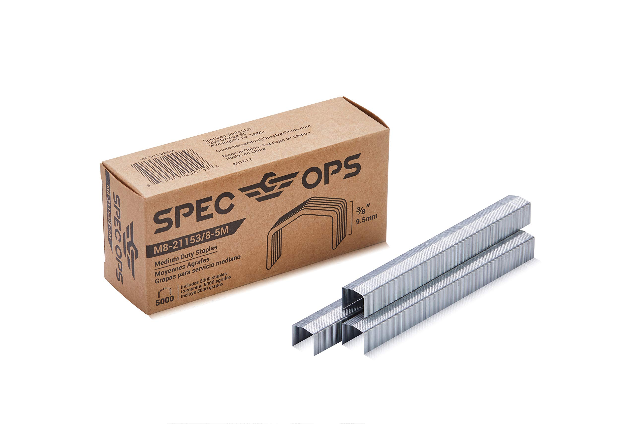 Spec Ops Tools 3/8" Staples for M8 & M8E Plier Stapler, 5,000 Pack, 3% Donated to Veterans, Silver