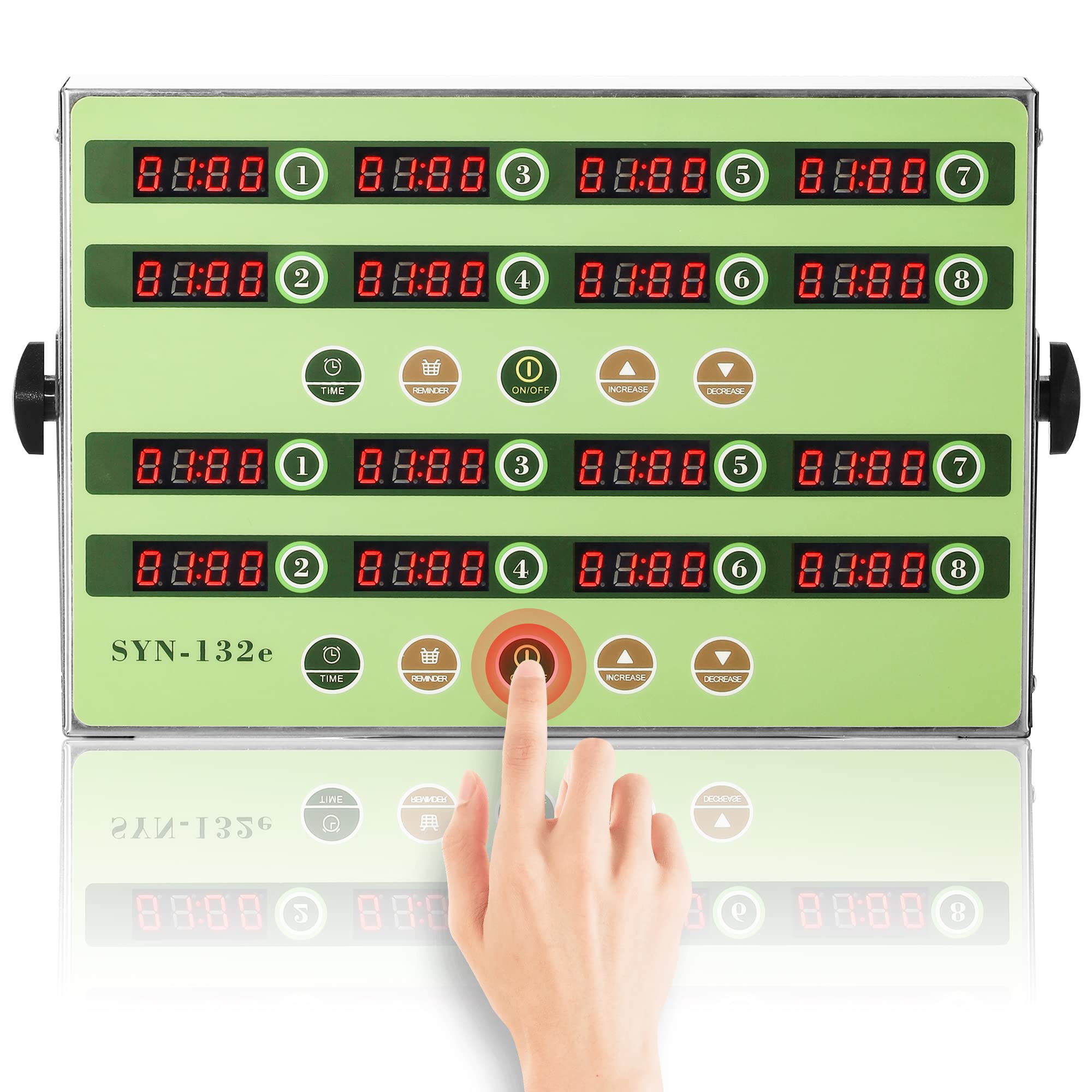 Spolehli Kitchen Timer Commercial Cooking Timer Reminder Restaurant Timer Burger Bakery Fryer Timer Stainless Steel Loud Alarm for Home Cooking Hotel Restaurant(16 Channels Display)