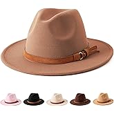 Jastore Kids Girls Boys Classic Wide Brim Bowknot Floppy Fedora Hat Wool Felt Bowler Cap