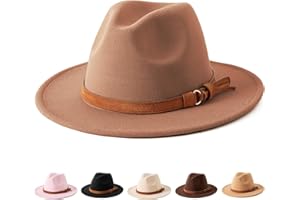 Jastore Kids Girls Boys Classic Wide Brim Bowknot Floppy Fedora Hat Wool Felt Bowler Cap