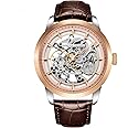 Automatic Mens Watches Skeleton Mechanical Wrist Watch for Men Waterproof Genuine Leather Watchband Luxury Self-Winding Stainless Steel Analog Watch for Men Collection PAGANI DESIGN