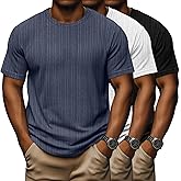 Evervibe 3 Pack Men's Big and Tall T-Shirts, Short Sleeve Crewneck Shirt Causal T-Shirt Athletic Running Gym Tee Tops